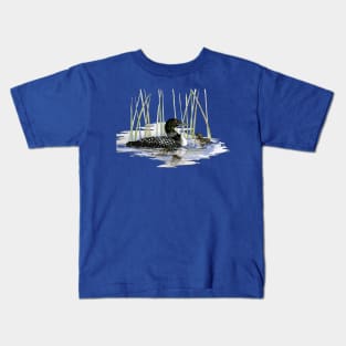 Watercolor Loon Kids T-Shirt